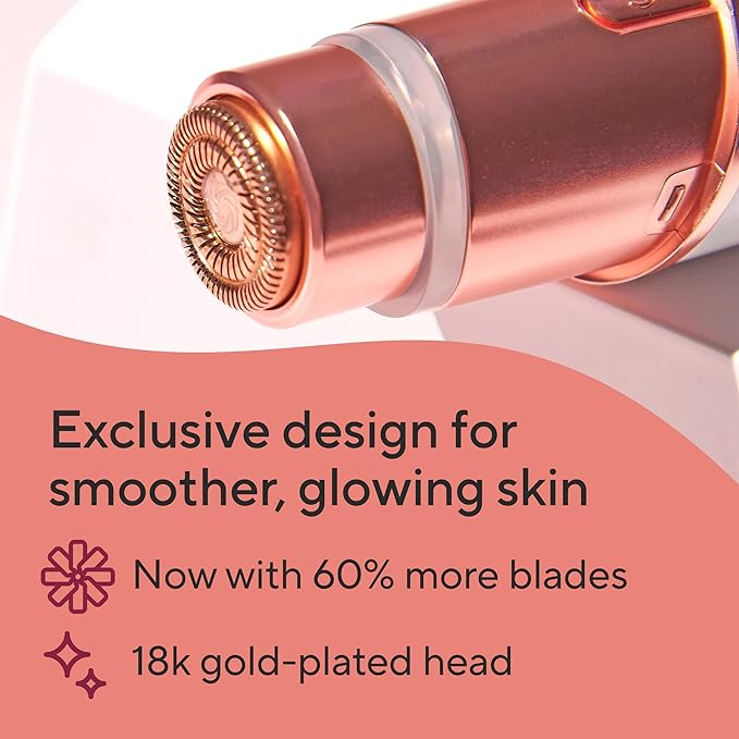 Rose Gold Electric Face Razor with LED Light